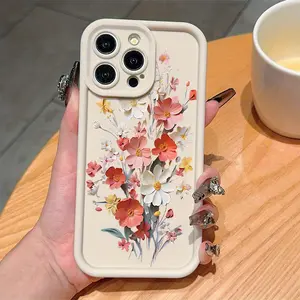 A phone case with full-screen floral design, TPU shockproof full protection case, suitable for iPhone 17/16/15/14/13/12/11 PRO MAX PLUS AIR E XS and PROMAX MINI, an ideal gift for friends and family, T1411