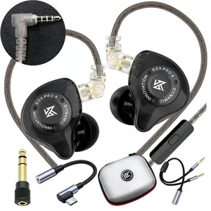 Kz-Edx Pro X In-Ear Sports Headphones with Mic and Line Control, Wired Earbuds for Mobile, PC, Gaming, Music Streaming, Cable
