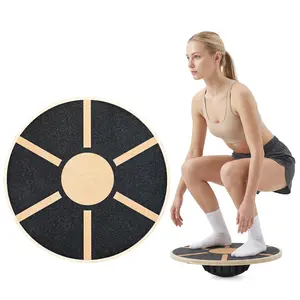 Wooden Balance Board, Core Training, for Strength & Stability, Wobble Board, Non-Slip, Home Fitness, Office & Gym Workouts , Gift Ideas