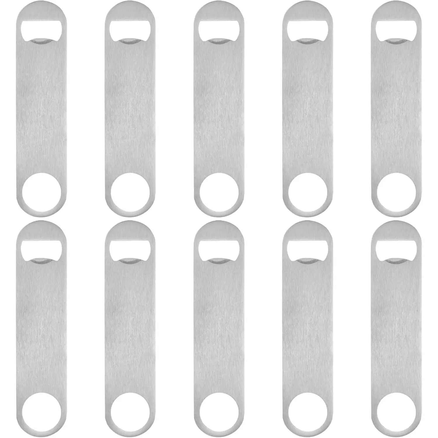 Beer Bottle Opener, 10 count Flat Bottle Openers, Stainless Steel Beer Openers, Heavy Duty Bartender Bottle Opener Blanks for Kitchen, Bar, Restaurant, Party, Men, Women