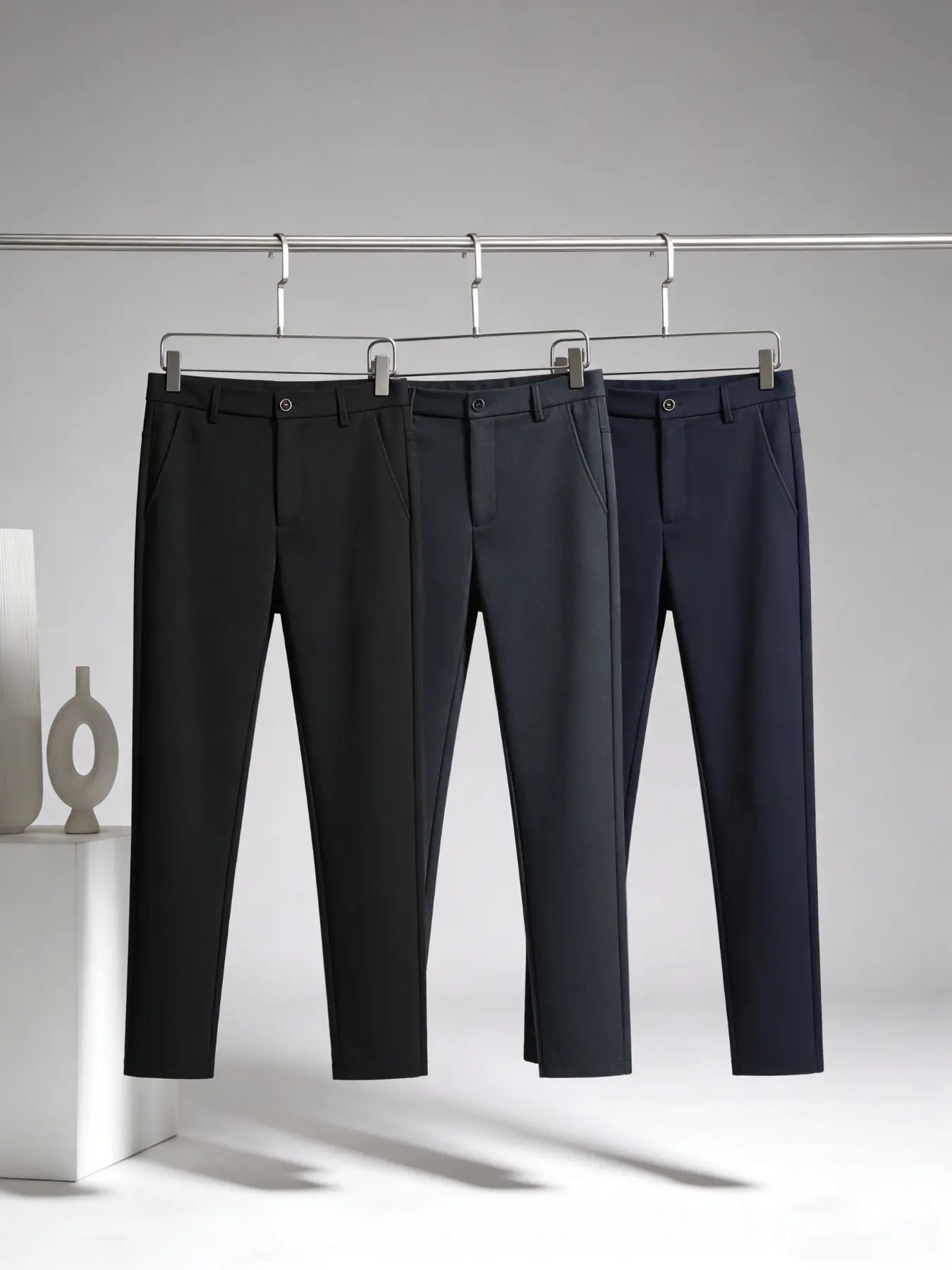 Three Pack, Men’s Golf Pants, Casual Sports Pants, Outdoor Trousers, Polyester Spandex, Stretch Fabric, All-Season, Comfortable, Lightweight, Breathable, Casual Sporty Pants