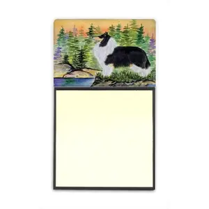 Carolines Treasures  Collie Refiillable Sticky Note Holder or Postit Note Dispenser