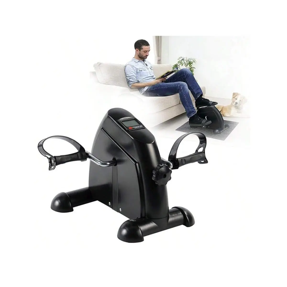 Under Desk Exercise Bike Pedal Exerciser, Peddler Exerciser For Arm & Leg Workout,Foldable Mini Exercise Bike For Office Fitness With LCD Display