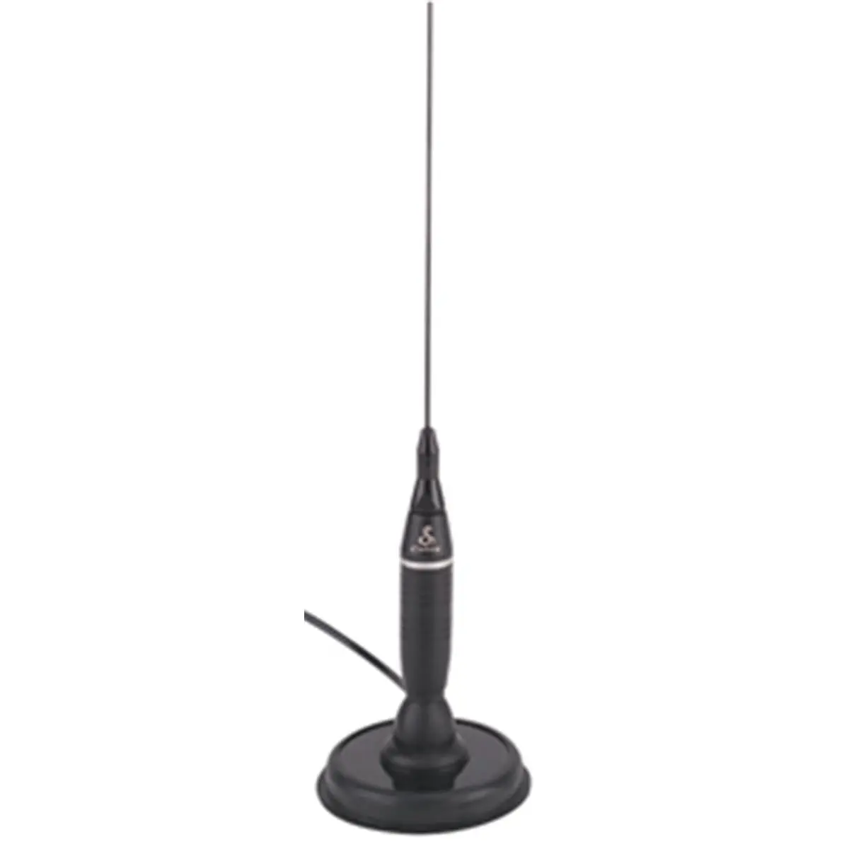 COBRA Base-Loaded Magnet-Mount Truck Antenna - Stainless Steel, 300W Power, Easy Installation, Reception Booster, Scratch-Resistant Base, Weather Channel Capable for SUVs & Pick-Ups