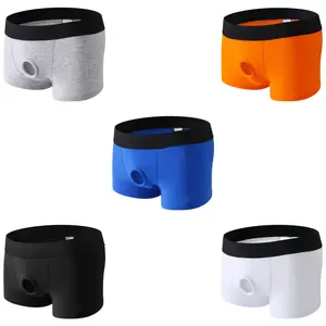 1pcs/2pcs Men's four cornered underwear breathable cotton men's flat cornered underwear with waist, gun shaped and divider pockets, suitable for daily wear.Sizes include (s-XXL)