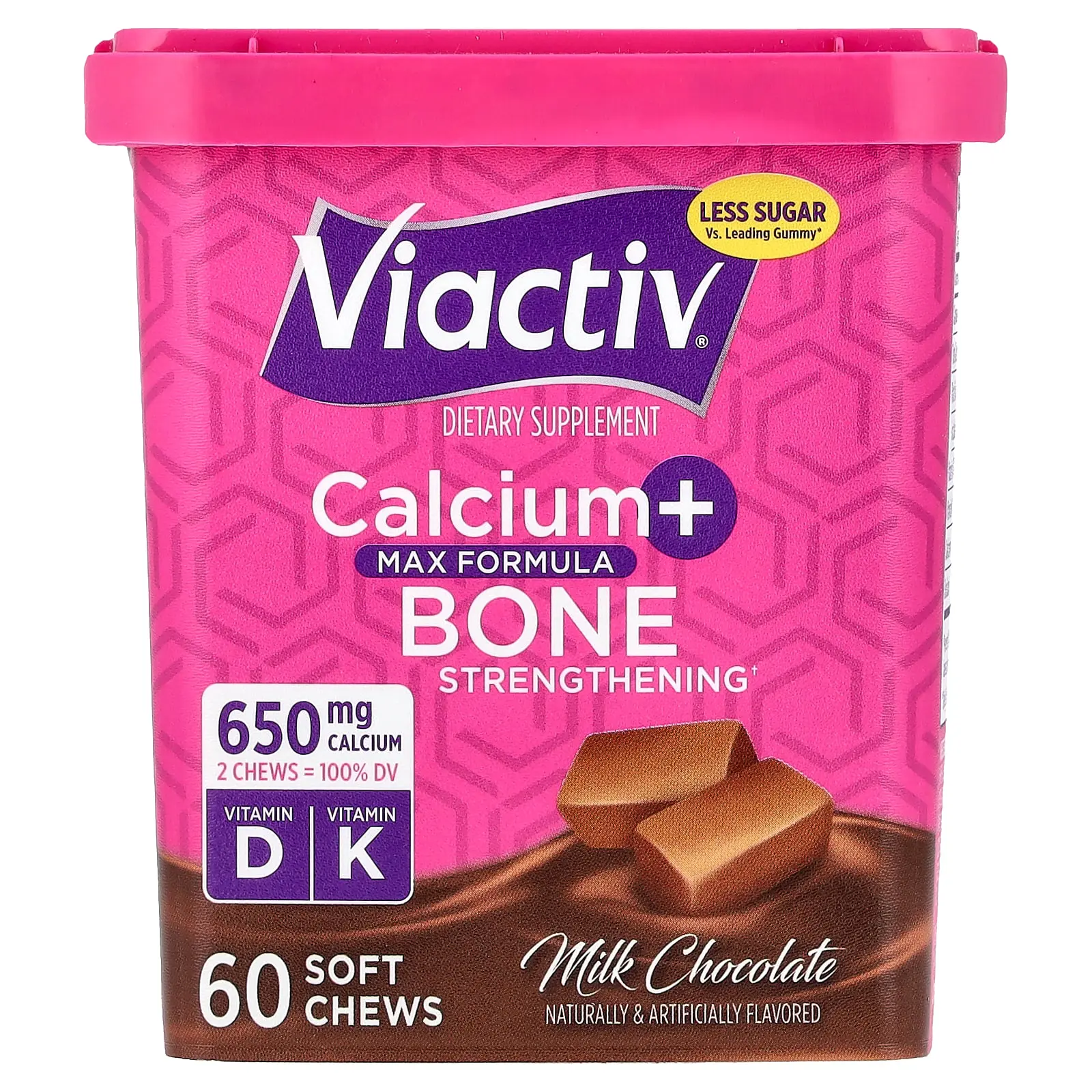 Viactiv Calcium + Bone Strengthening, Max Formula, Milk Chocolate, 60 Soft Chews