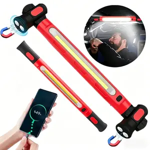 2500LM Bright LED Work Lights, 5200mAh Rechargeable Magnetic Under Bonnet Work Light Bar With Hooks, Cordless Portable Underhood Light For Mechanics For Car BonnetGarage Workshop Emergency For Father'S Gift