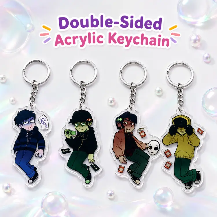 Marble Hornets Acrylic Keychain, Alex Jay Tim Brian Double-Sided Slenderverse Character Charm, Horror Web Series Fan Gift