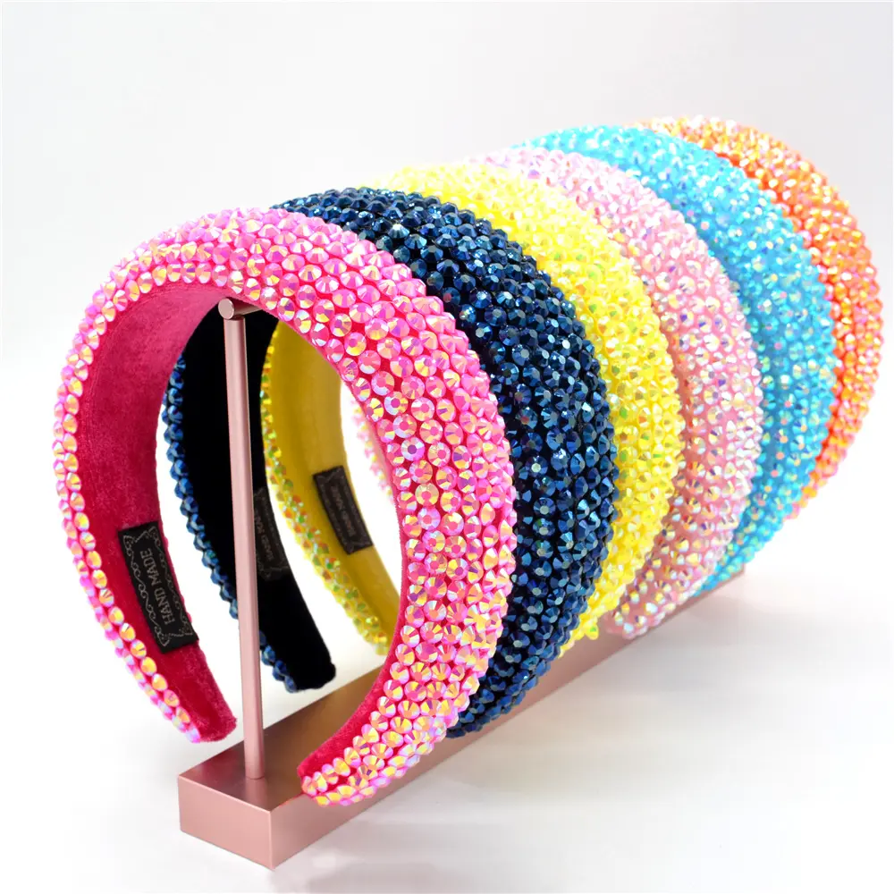 Baroque Crystal Headband - Korean-style Wide Headband with Full Rhinestones
