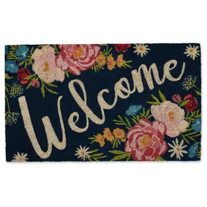Design Imports Roses Welcome 18" x 30" Doormat
