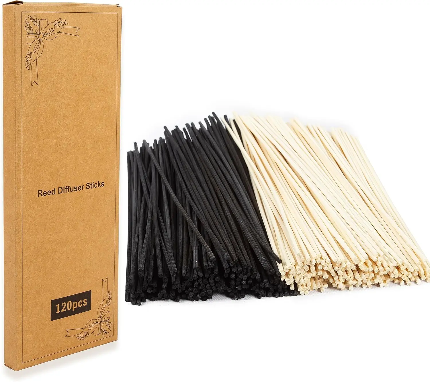 120 count Reed Diffuser Sticks 7.5in/19CM Diffuser Sticks Diffuser Reeds Replacements Sticks for Home, (Black and )