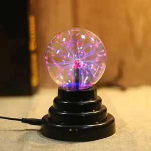 Touch Interactive Plasma Ball Lamp, Finger Pull Colorful Lightning, USB/battery Powered Cool Desktop Light, Party Science Gift, Souvenir