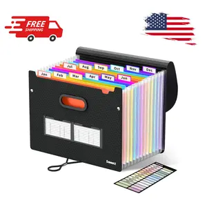 Accordion File Organizer, Expanding File Folder with Deeper 12 Pockets Letter A4 Size