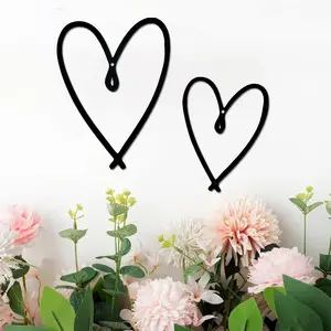 Modern Heart-Shaped Metal Wall Decor, Creative Modern Decoration, Continuous Line Heart Sign, Heart Design, Bedroom Living Room Baby Room, Valentine's Day Wedding Anniversary Gift