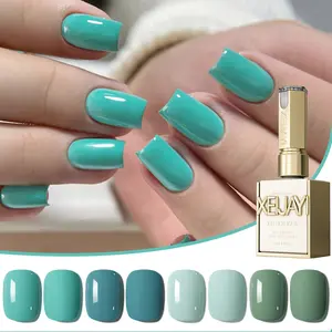 4PCS*15ML Nail Gel Turquoise Series 4 Color Set, High Saturation Color Led Nail Gel Glossiness Firm and Long-lasting Suitable for Home Manicure DIY Salon Gel Nail Art Design