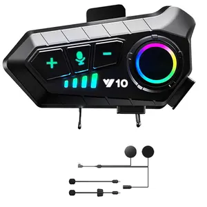 Y10 Motorcycle Helmet Headset, Stereo Voice Control Bluetooth-compatible, Waterproof Ipx6, Rechargeable Battery, Long Lasting, Suitable for All Helmets