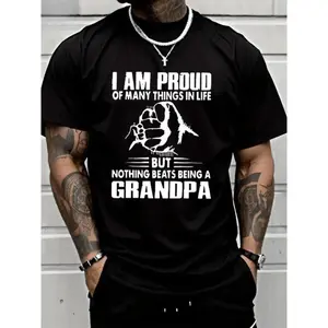 Grandpa Pride Monogram Graphic Tee Proud Of Many Things, Nothing Beings A Grandpa Vintage Style T-Shirt Classic Father's Day & Family Gift