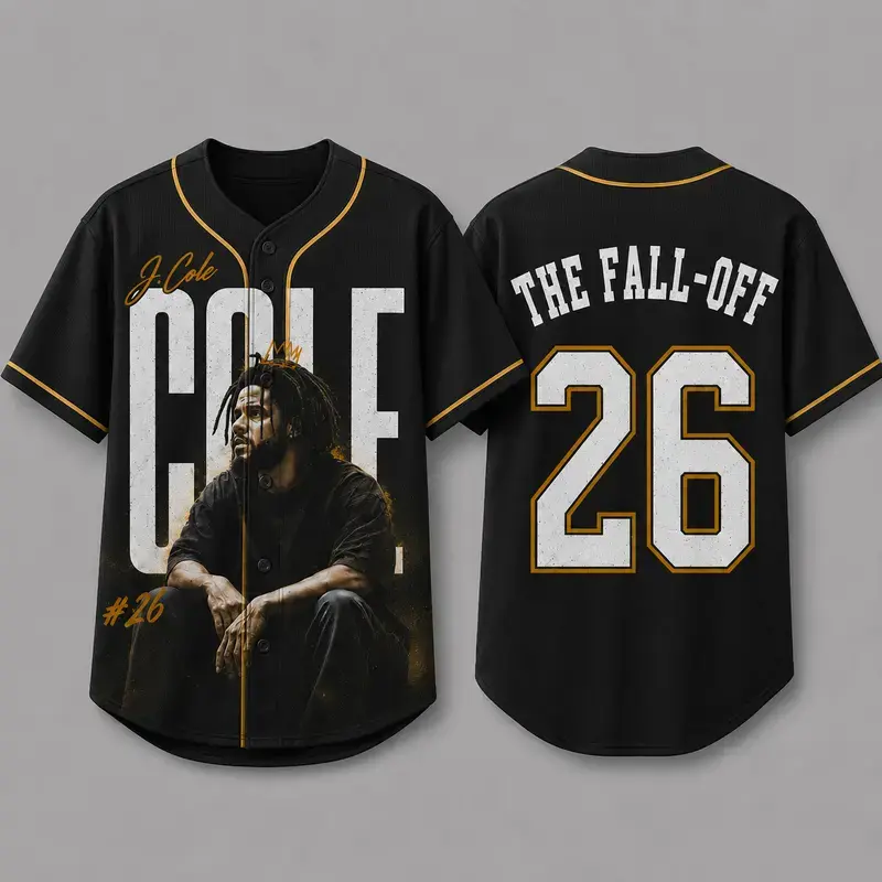 J. Cole The Fall-Off Tour 2026 Baseball Jersey, The Fall-Off Graphic Tee, Cole World Music Fan Merch Shirt