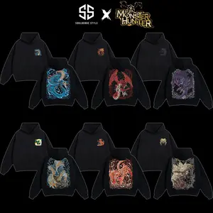 [Soulsborne Style] Collection 12 Designs Vintage Edition Monster Hunter Wilds Unisex Hoodie, Monster Hunter Hoodie, Action RPG Gaming Apparel, Game Shirt, Boy Merch, Gift For Him, Gift For Her, Trending Apparel Cotton Top Clothes Streetwear