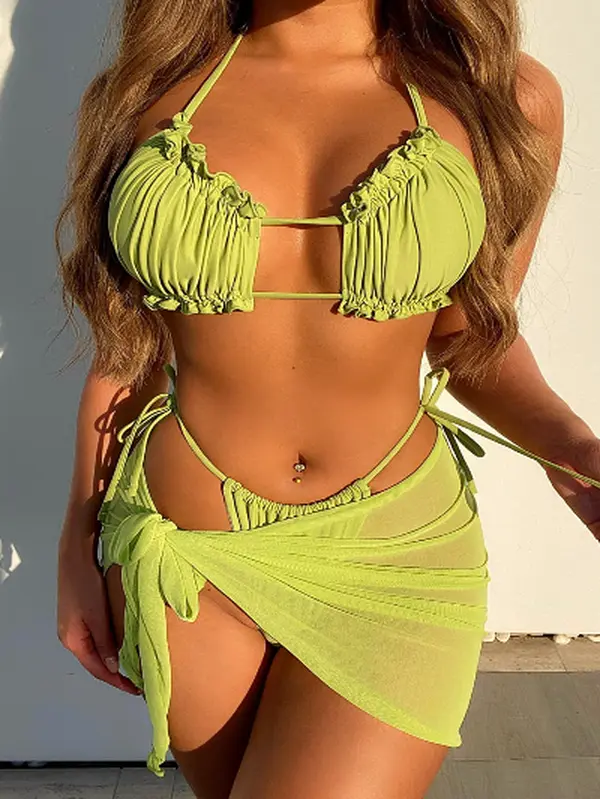 Malibu Sunset Three-Piece Sexy Bikini Set