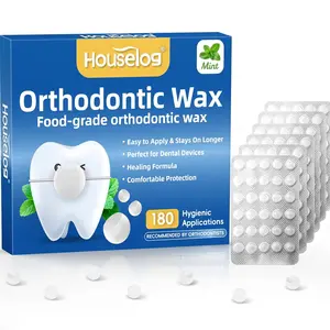 Orthodontic Wax for Braces - 180 Pcs Mint Scented Microcrystalline Dental Wax Dots, Pre-Cut Individually Wrapped for Hygiene, Invisible Comfort Shield for Brackets & Wires, Food-Grade & Portable