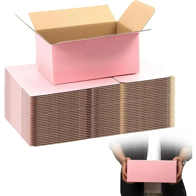 9x6x4 Pink Shipping Boxes, 30 Pack Mailing Boxes for Small Business, Corrugated Cardboard Boxes for Shipping, Packaging-L