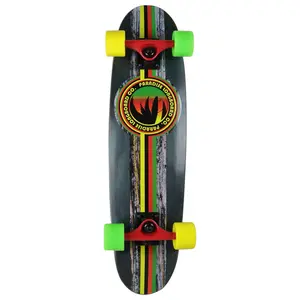 Paradise Skateboard Cruiser Complete Rasta Bark Black 7.25" x 28.75"