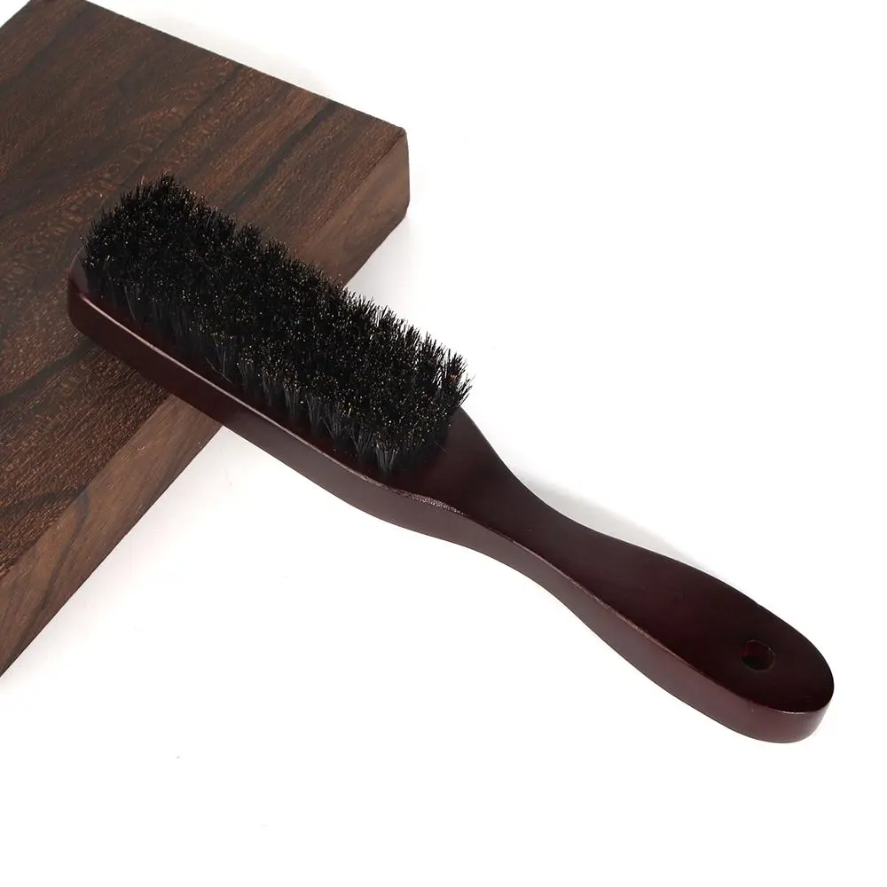 Wooden Handle Boar Bristle Beard Brush, Anti-static Beard Brush, Professional Hair & Beard Care Tool for Men & Women