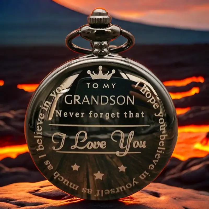 Exquisite Engraved To My son Quartz Pocket Watch Steampunk Clock Pendant Necklace Watches Gifts Christmas present