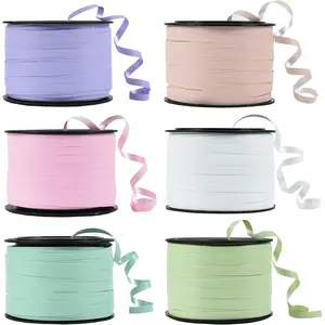 6 Assorted Colors Curling Ribbons Balloon String Ribbons - Pastel Colors 6 Rolls for Gift Warppping Birthday Easter Party Decorations