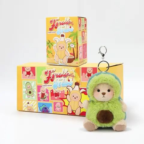 Getahug Fruit Tribe Series Mini Bear Blindbox Single Box - 5.9in Whimsical Stuffed Toy, Bright Fruit-Theme Home Decor, Plush Pendant Bag Charm, Cool Keychains, Keychain Collectible, Quirky Gifts, Viral Cuteness, Toy Unboxing Summer Kids Gift