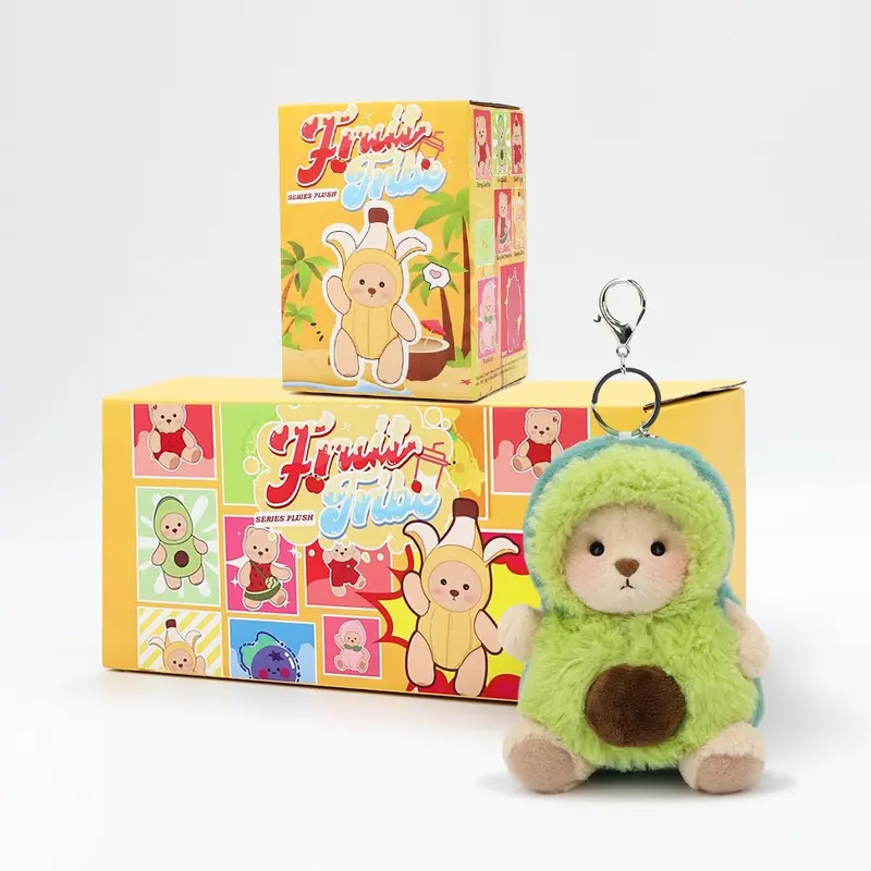 Getahug Fruit Tribe Series Mini Bear Blindbox Single Box - 5.9in Whimsical Stuffed Toy, Bright Fruit-Theme Home Decor, Plush Pendant Bag Charm, Cool Keychains, Keychain Collectible, Quirky Gifts, Viral Cuteness, Toy Unboxing Summer Kids Gift