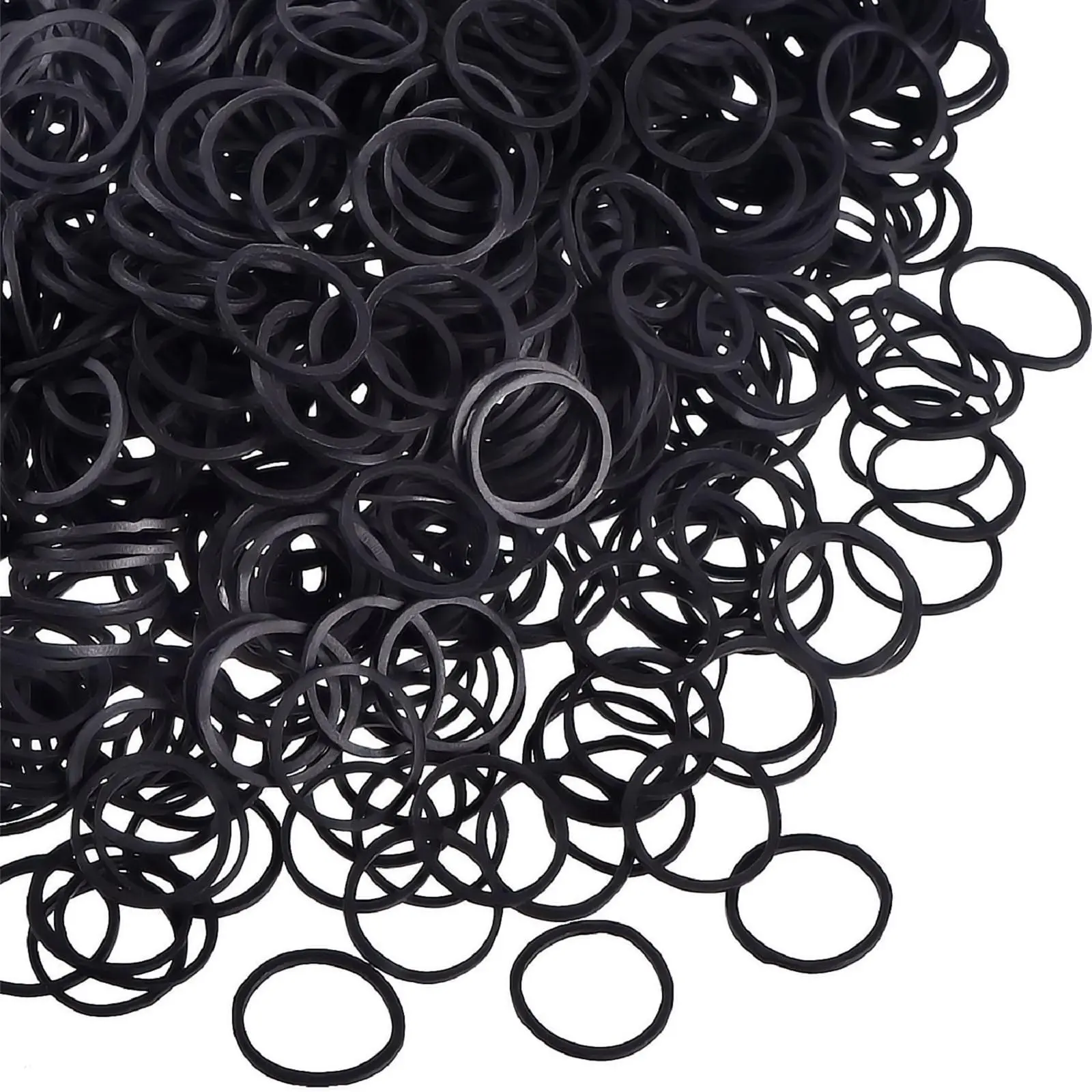 1000 pcs Mini Rubber Hair Bands 1/2 Soft Elastic Bands for Woman Hair Braids Ponytails & Beards Small Dreadlocks, Wedding Hairstyle and More(1.5 cm,Black)