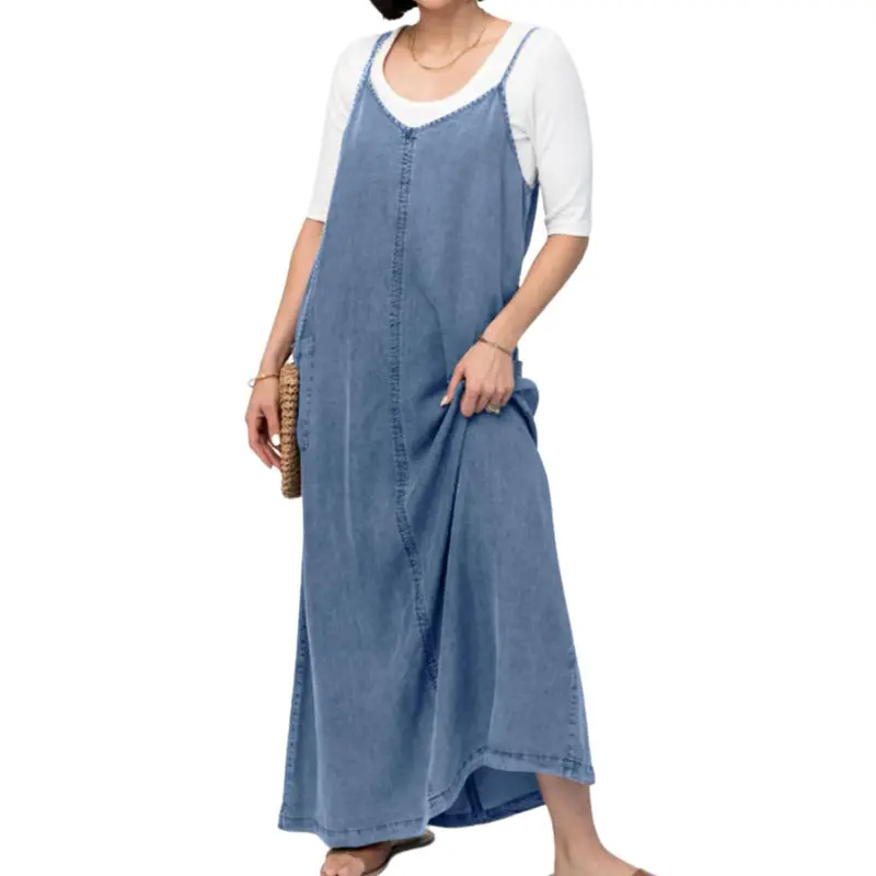 fitted lace wedding dress 'Bailey' Denim Overall Dress, 2X / Vintage Wash