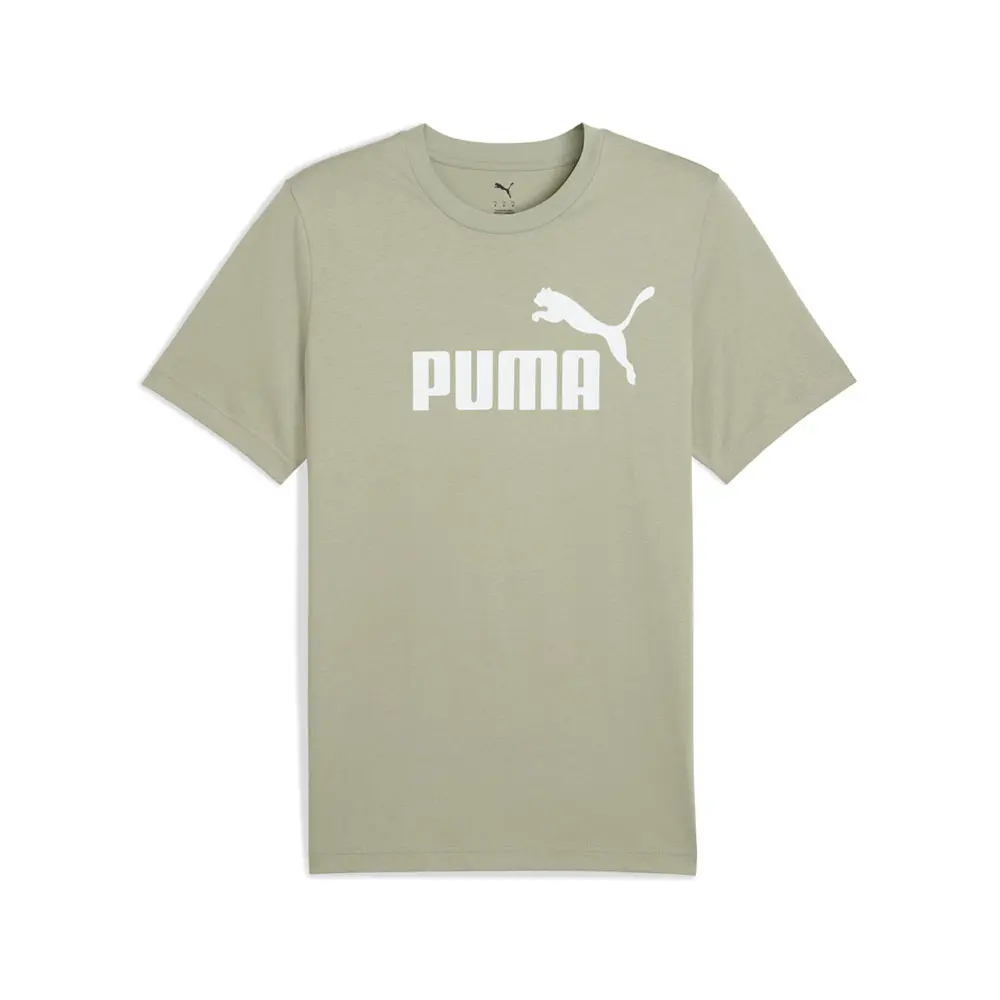 PUMA Mens Essentials Logo Crew Neck Short Sleeve Casual Tops Casual - Green
