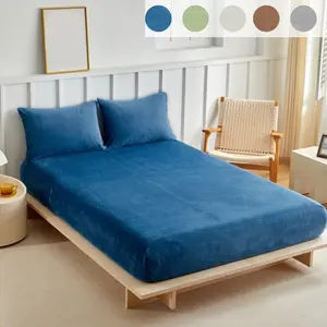 Soft Polar Fleece Bed Sheet Set, Bedding Supplies, King Queen Size, Wrinkle Resistant, Soft Breathable Sheet, Includes 1 Flat Sheet & 2 Pillowcases