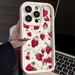 Strawberry flowers Pattern  TPU mobile phone case applicable for iPhone 16ProMax 15 14 13 12 11 Plus cases durable shockproof protection urban sophisticated phone case cute nic natalie reynolds mosnovo  protective case