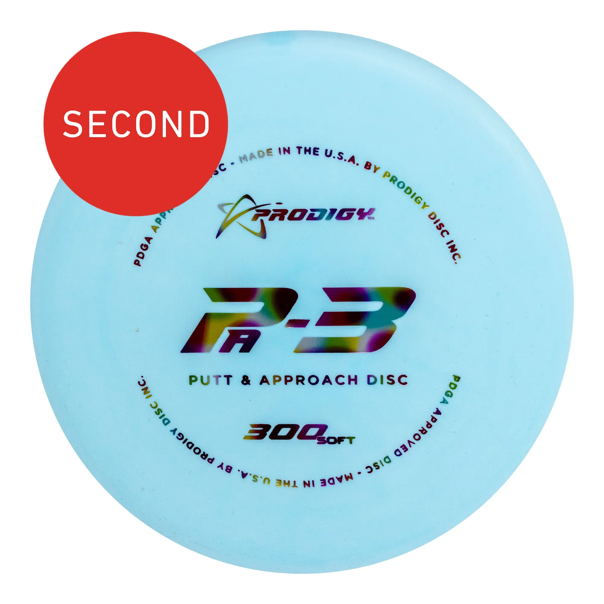 PA-3 Disc Golf Putter | 300 Soft Plastic with Flexible Feel | Stable Disc with Beaded Rim for Laser Straight Flight, 170g Factory Second, Putt & Approach Disc