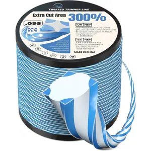 String Trimmer Line, 0.095'' 1020FT Heavy Duty Weed Eater String, Dual-Color Square Twist Universal Weed Wacker String, Fit for Cordless String Trimmer, Tough Weed Removal, Lawn Repair, Pro-Grade