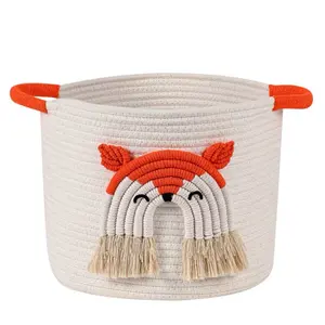10" x 13" Cotton Rope Basket - Kids Toy, Baby Blanket Storage, Fox Laundry Hamper