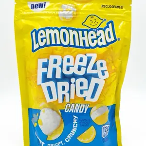 LemonHead Freeze Dried Candy - Sweet, Crispy, Crunchy - 120 Pieces - Recloseable Bag - Naturally & Artificially Flavored