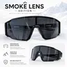 FEICE Men's 3-Pairs Windproof MTB Sunglasses, Polarized Blue-Black Lenses, Sporty Look, Safety Cycling Glasses, UV-Blocking, Eye-Friendly, Fatigue-Reducing, All Seasons, Everyday & Skiing Ready