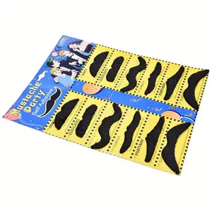 Fake Mustache Set, 12pcs/set Funny Mustache Party Decoration, Party Accessories for Men, Costume Accessories for Halloween Party, Masks, Party Supplies, Party Event Props