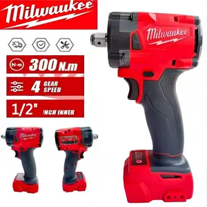 Milwaukee M12 FUEL 1/2" Stubby Impact Wrench, 4-Mode, Compact Design For Tight Spaces Such As Automotive Repair, Cordless Power Tool