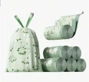 100PCS Scented Trash Bags Drawstring Leak Proof Thick Kitchen Bathroom