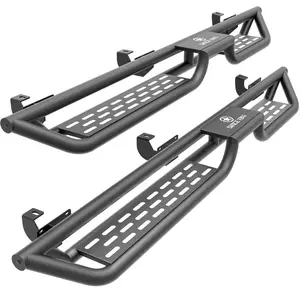 【Yzona】Running Boards for 2007-2018 Jeep Wrangler JK Unlimited 4 Door, Drop Down Side Steps Heavy Duty Steel Nerf Bars Rock Sliders, Bolt-On, Black