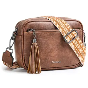 Bluome Small Crossbody Purse for Women Multi Pocket Travel Purses Crossbody Bag Shoulder Handbags with Adjustable Strap