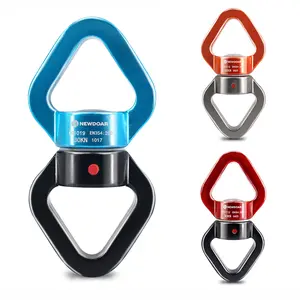 NEWDOAR 30KN Rotating Hook Carabiner - CE Certified Heavy Duty 360° Micro Swivel Auto-Lock Safety Connector for Aerial Yoga, Rock Climbing