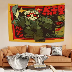 This Friday the Thirteenth Jason Voorhees decorative tapestry background cloth tapestry, bedroom living room office decorative tapestry, fine and beautiful printing, the perfect Christmas gift for family and friends.