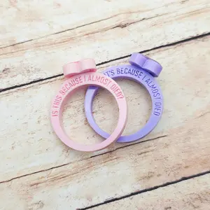 The Long Game Inspired Acrylic Ring Set | Heated Rivalry | Pike Kids "Wedding" Scene | Pink and Purple Heart Rings